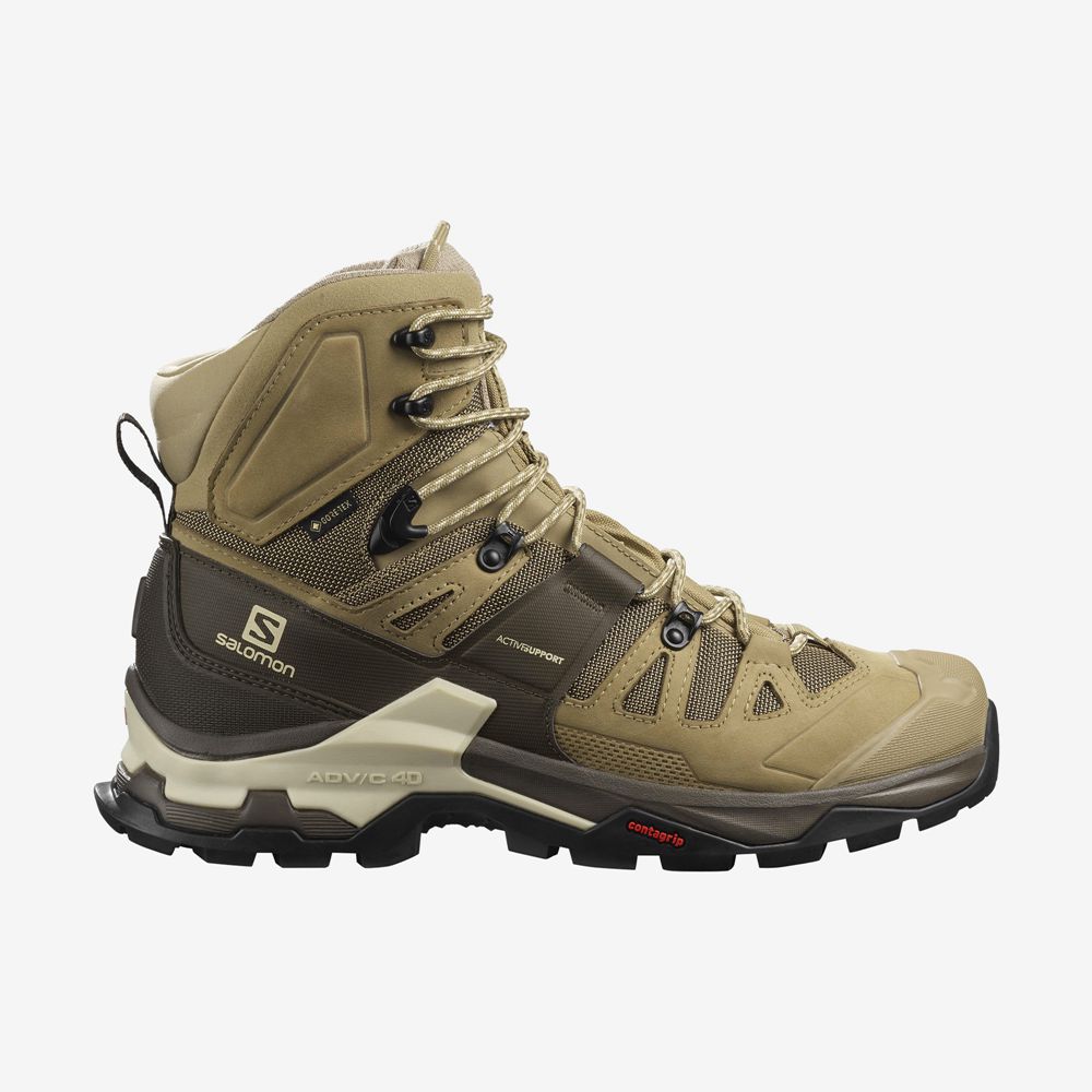 Salomon Israel QUEST 4 GORE-TEX - Mens Hiking Boots - Khaki (NTER-45730)